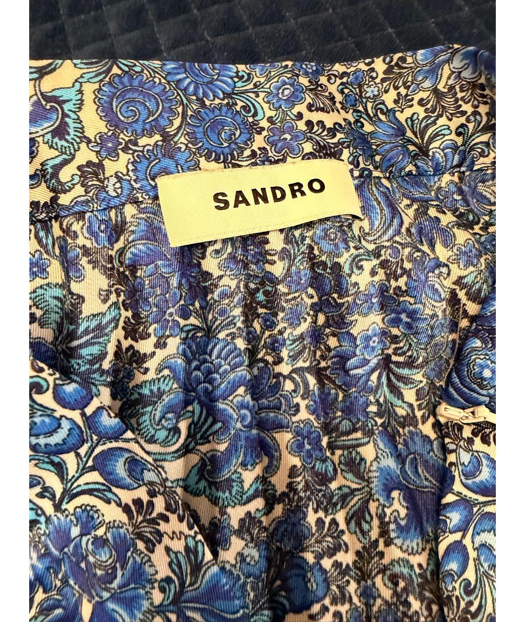 SANDRO Синяя полиэстеровая юбка миди, фото 3