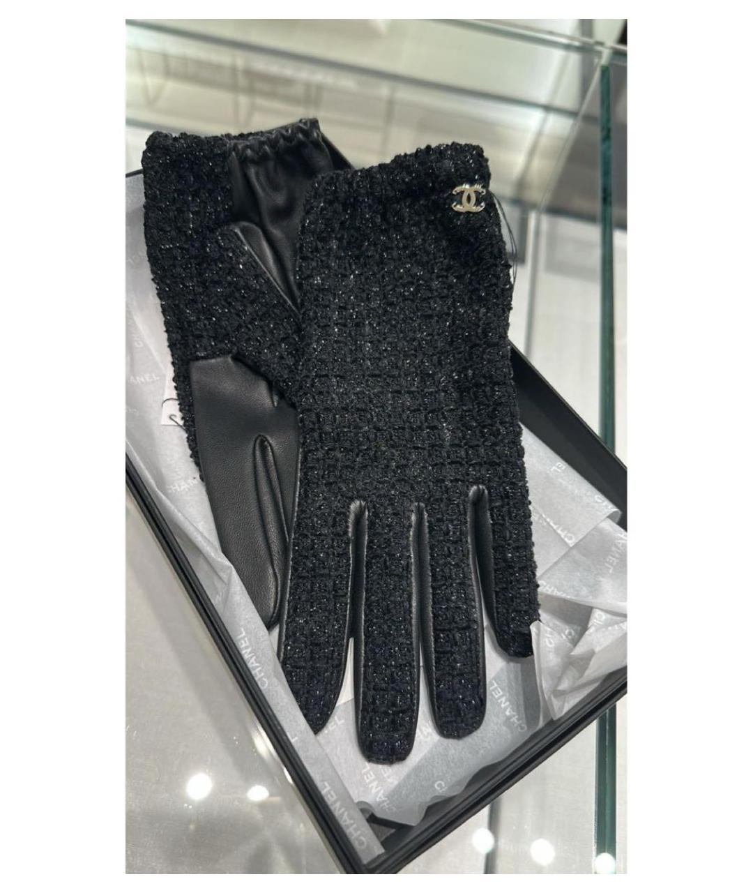 CHANEL Черные кожаные перчатки, фото 2