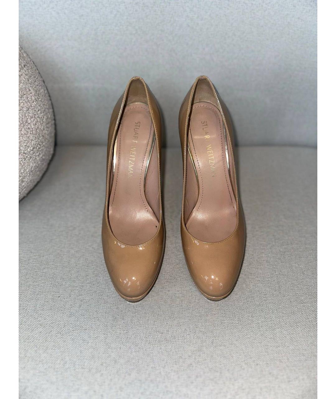STUART WEITZMAN Бежевые туфли из лакированной кожи, фото 8