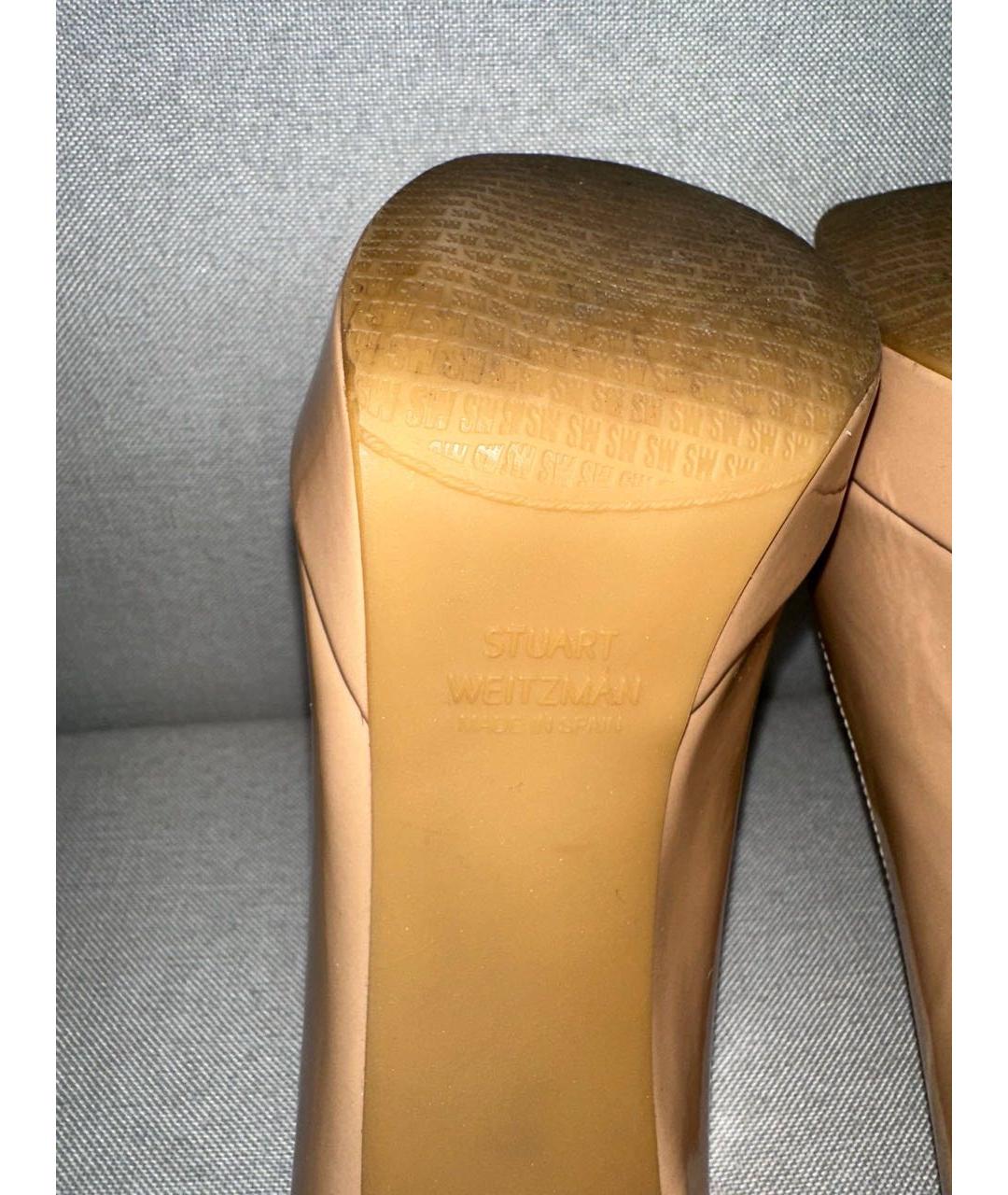 STUART WEITZMAN Бежевые туфли из лакированной кожи, фото 5