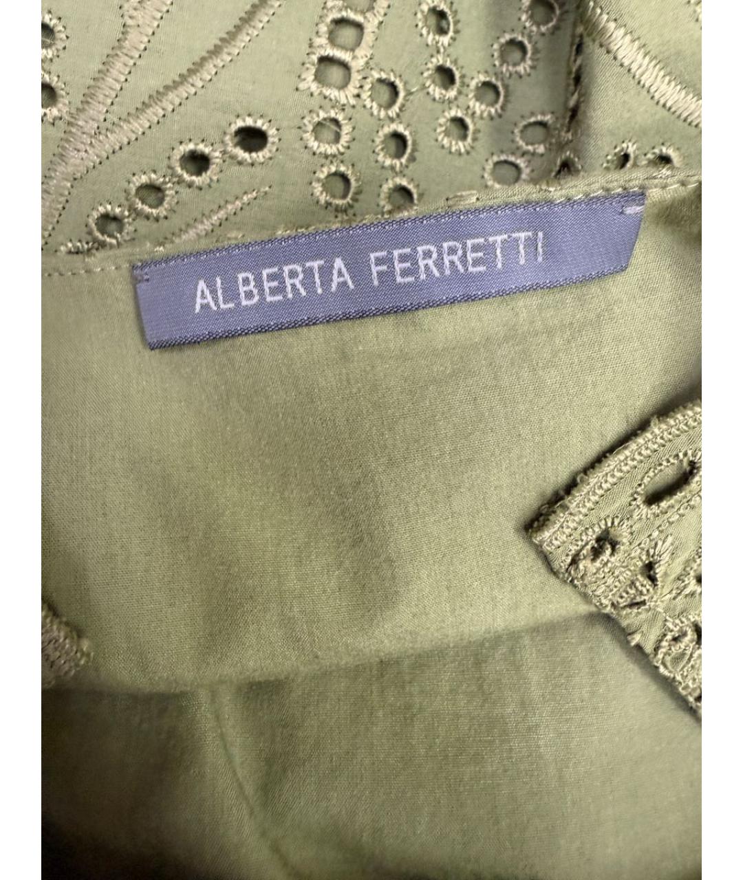 ALBERTA FERRETTI Хаки платье, фото 4
