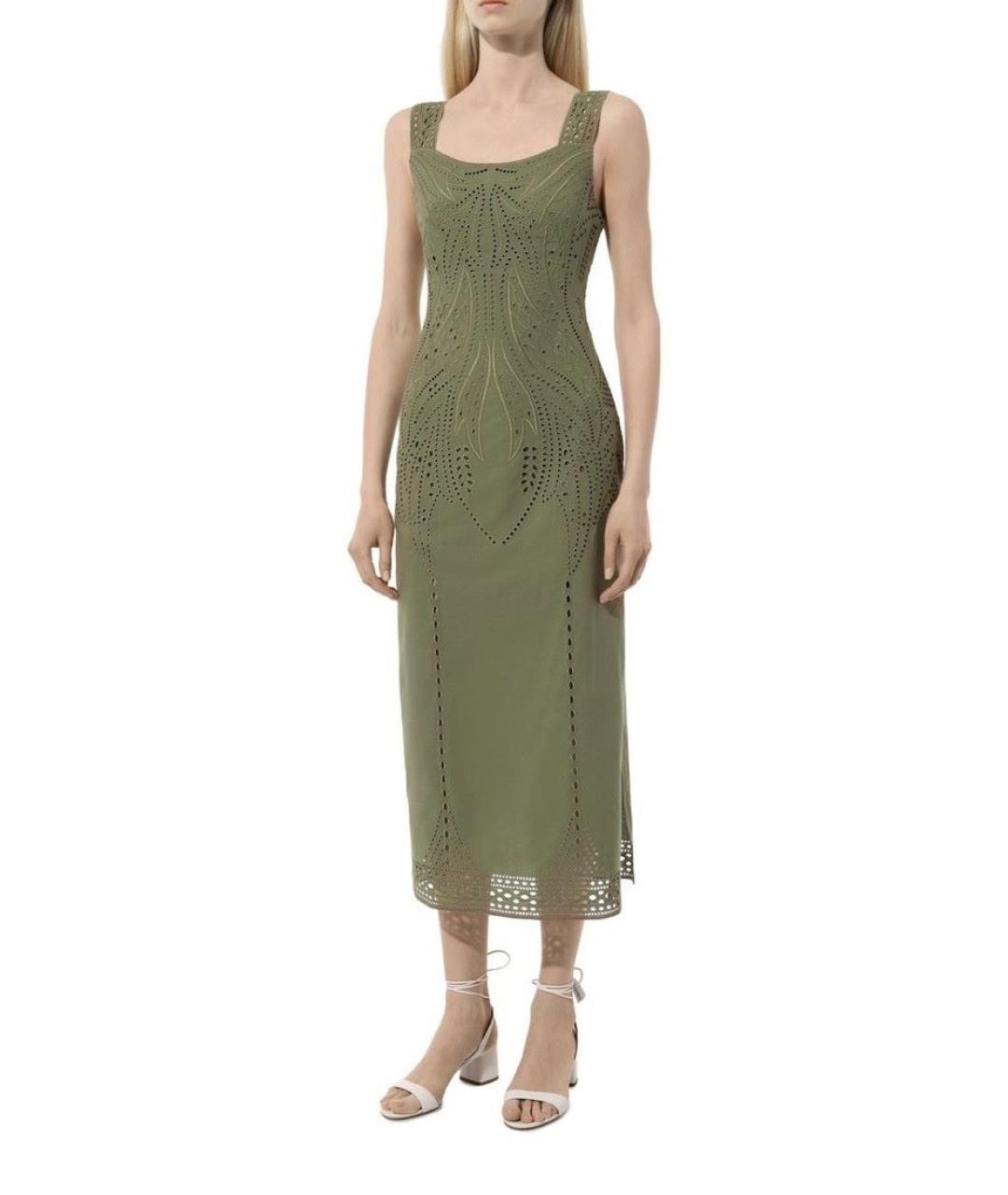 ALBERTA FERRETTI Хаки платье, фото 8