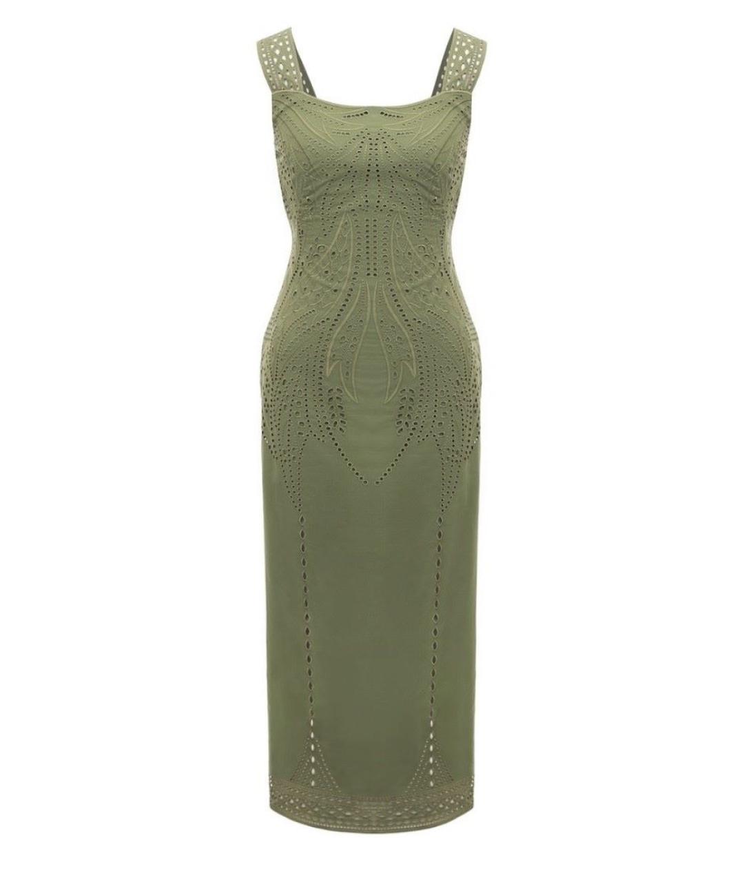 ALBERTA FERRETTI Хаки платье, фото 10