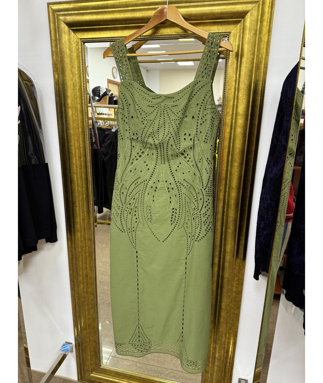 ALBERTA FERRETTI Хаки платье, фото 2