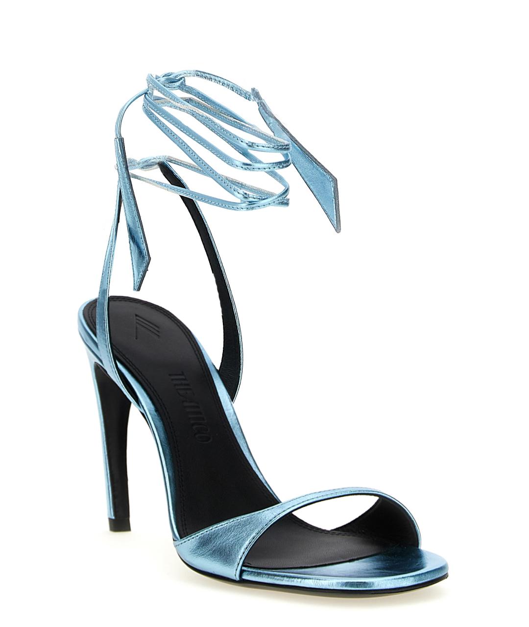 THE ATTICO Голубые кожаные босоножки, фото 2