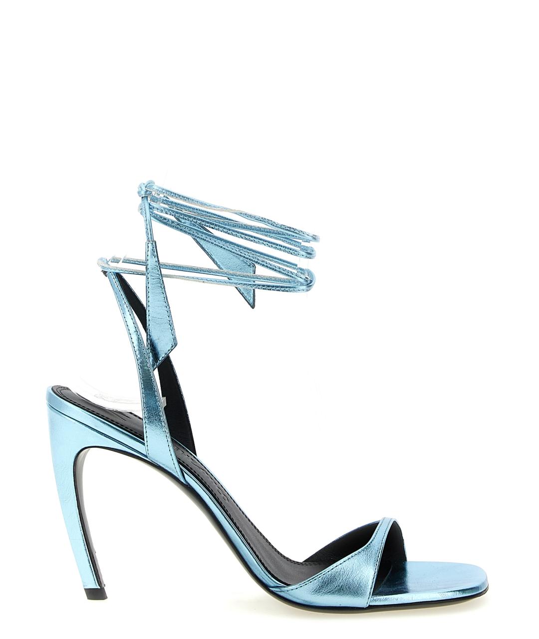 THE ATTICO Голубые кожаные босоножки, фото 1