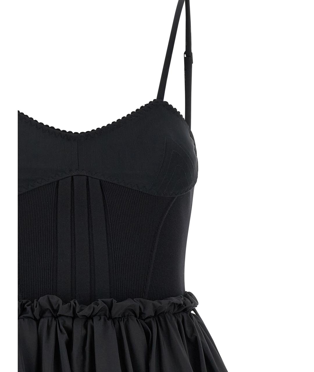 THE ATTICO Черное хлопковое повседневное платье, фото 3