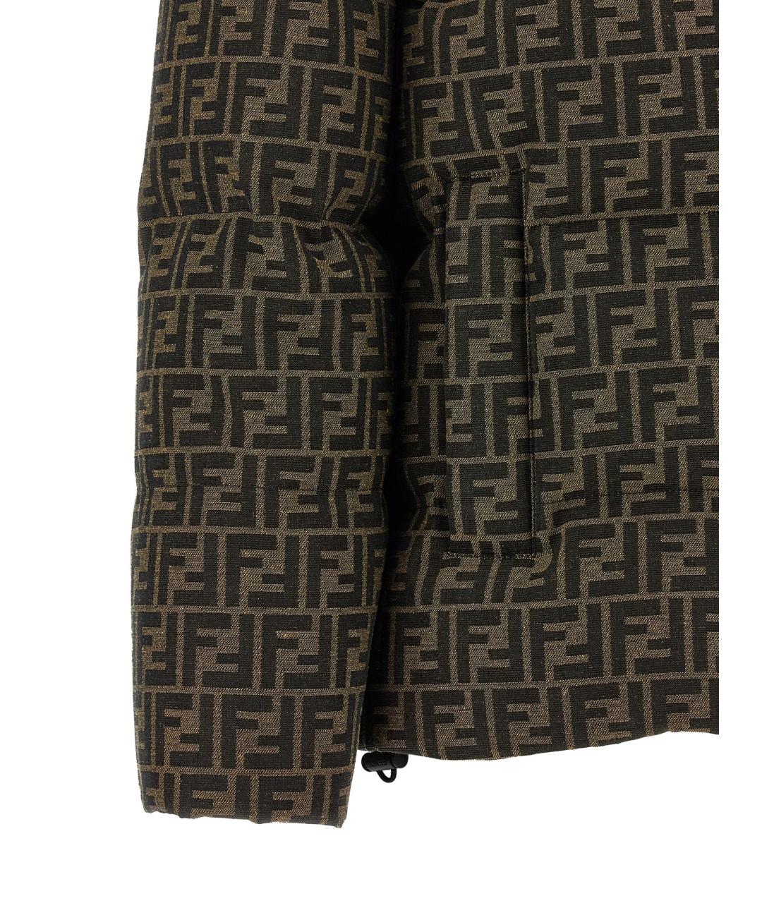 FENDI Коричневый полиэстеровый пуховик, фото 5