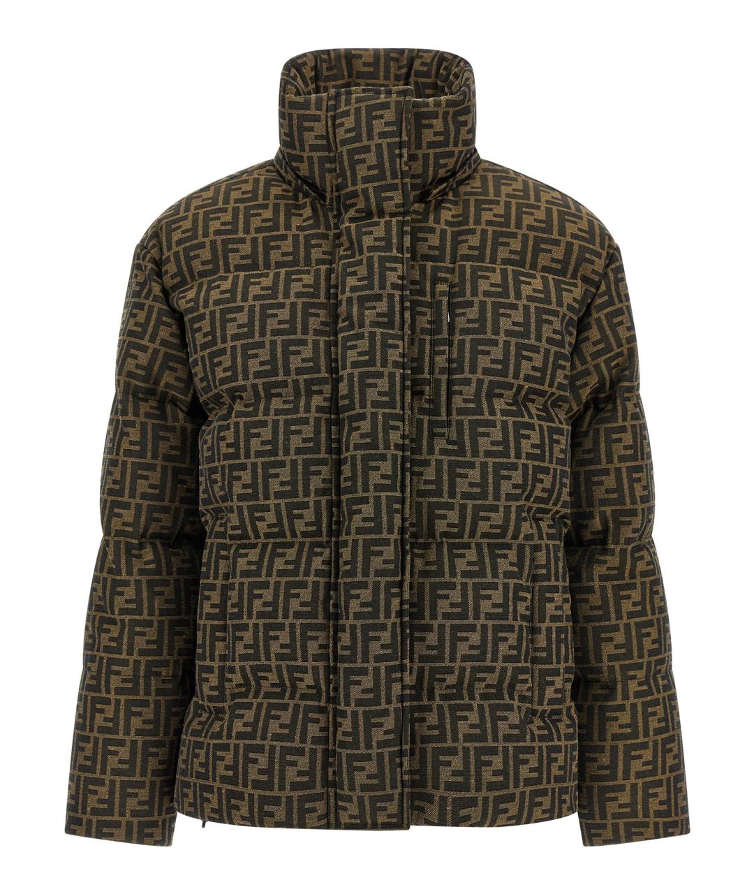 FENDI Коричневый полиэстеровый пуховик, фото 2