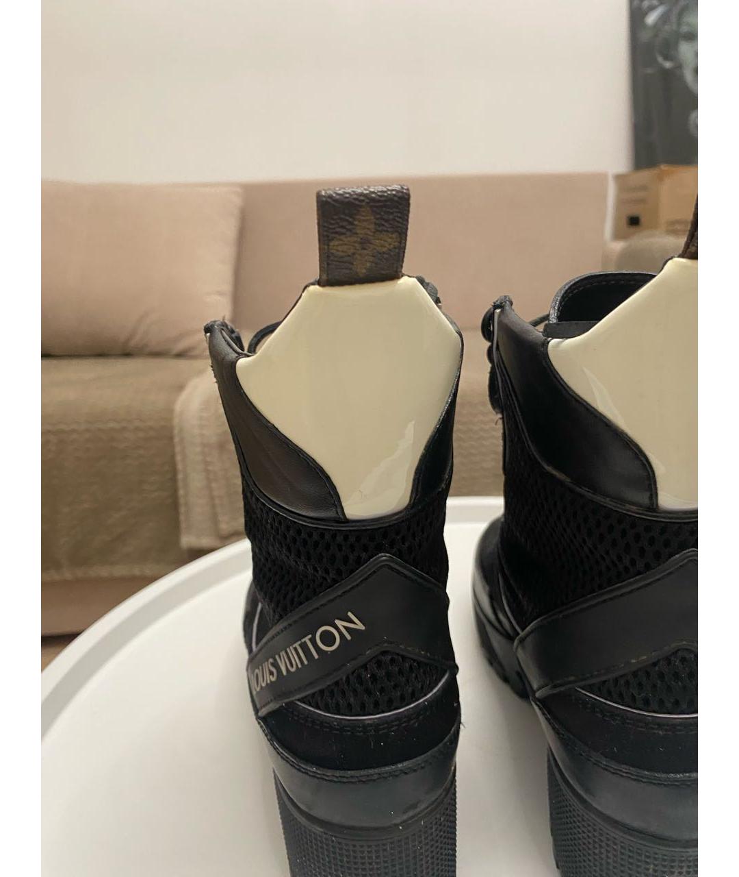 LOUIS VUITTON Черные текстильные ботинки, фото 3