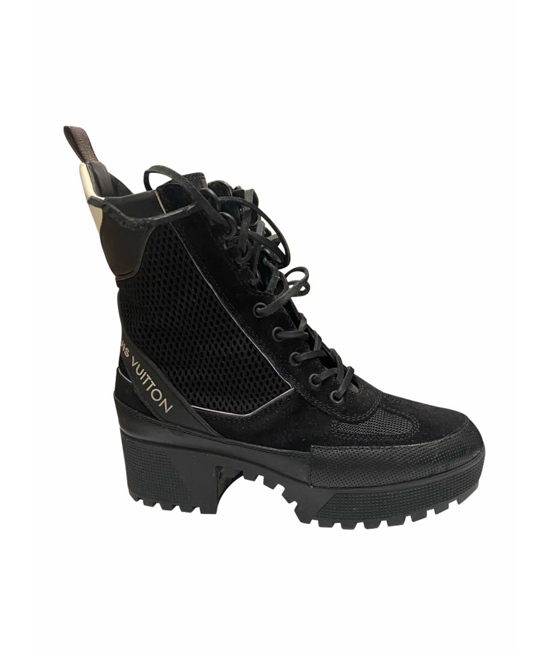 LOUIS VUITTON Черные текстильные ботинки, фото 1