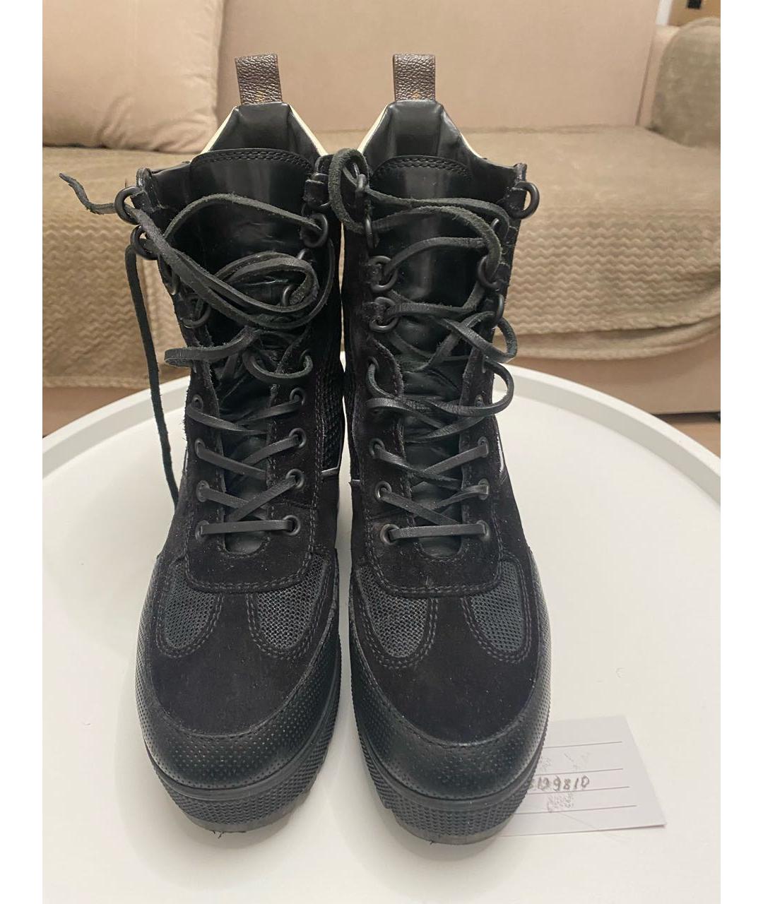 LOUIS VUITTON Черные текстильные ботинки, фото 2