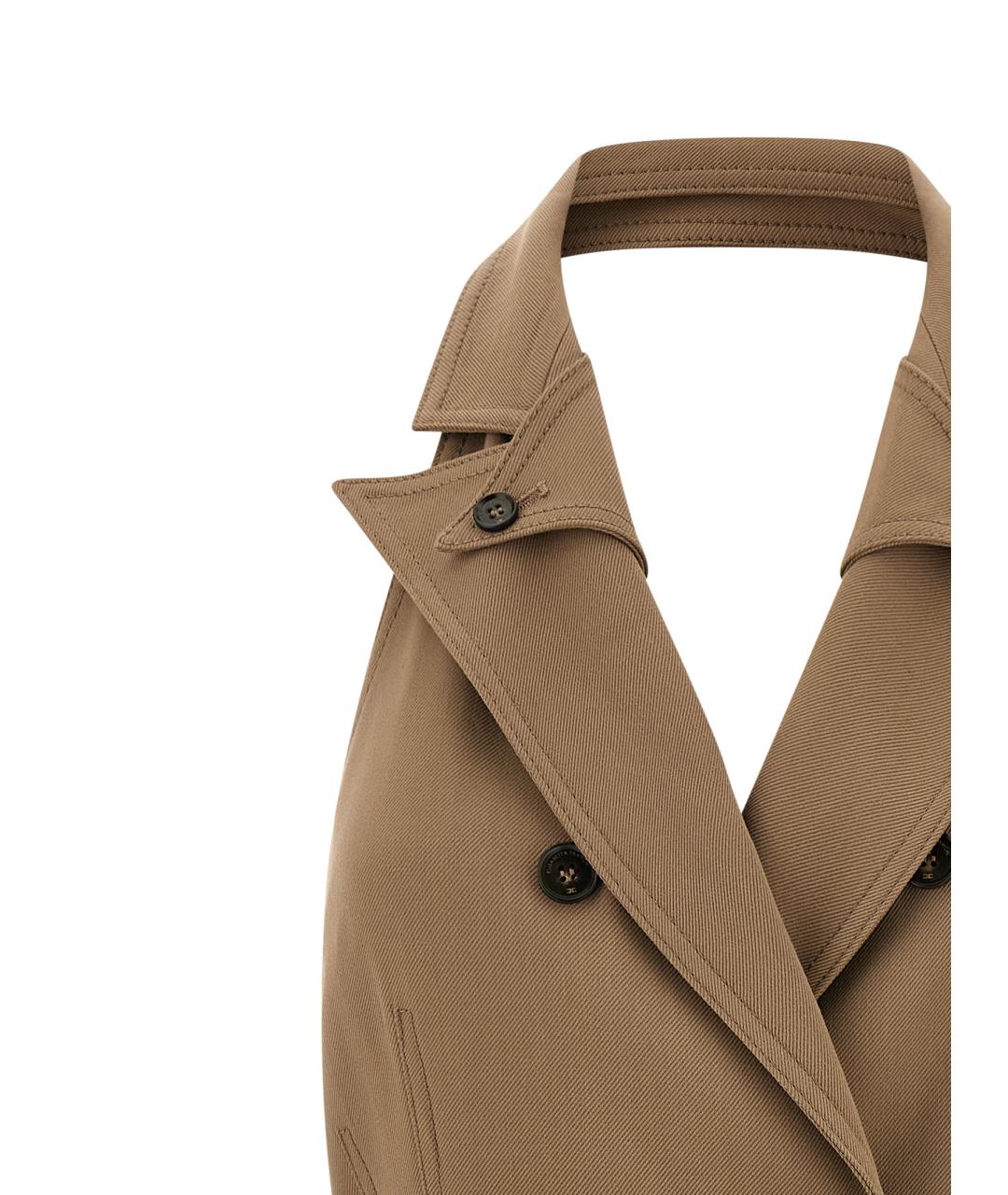 ELISABETTA FRANCHI Бежевое вискозное повседневное платье, фото 3