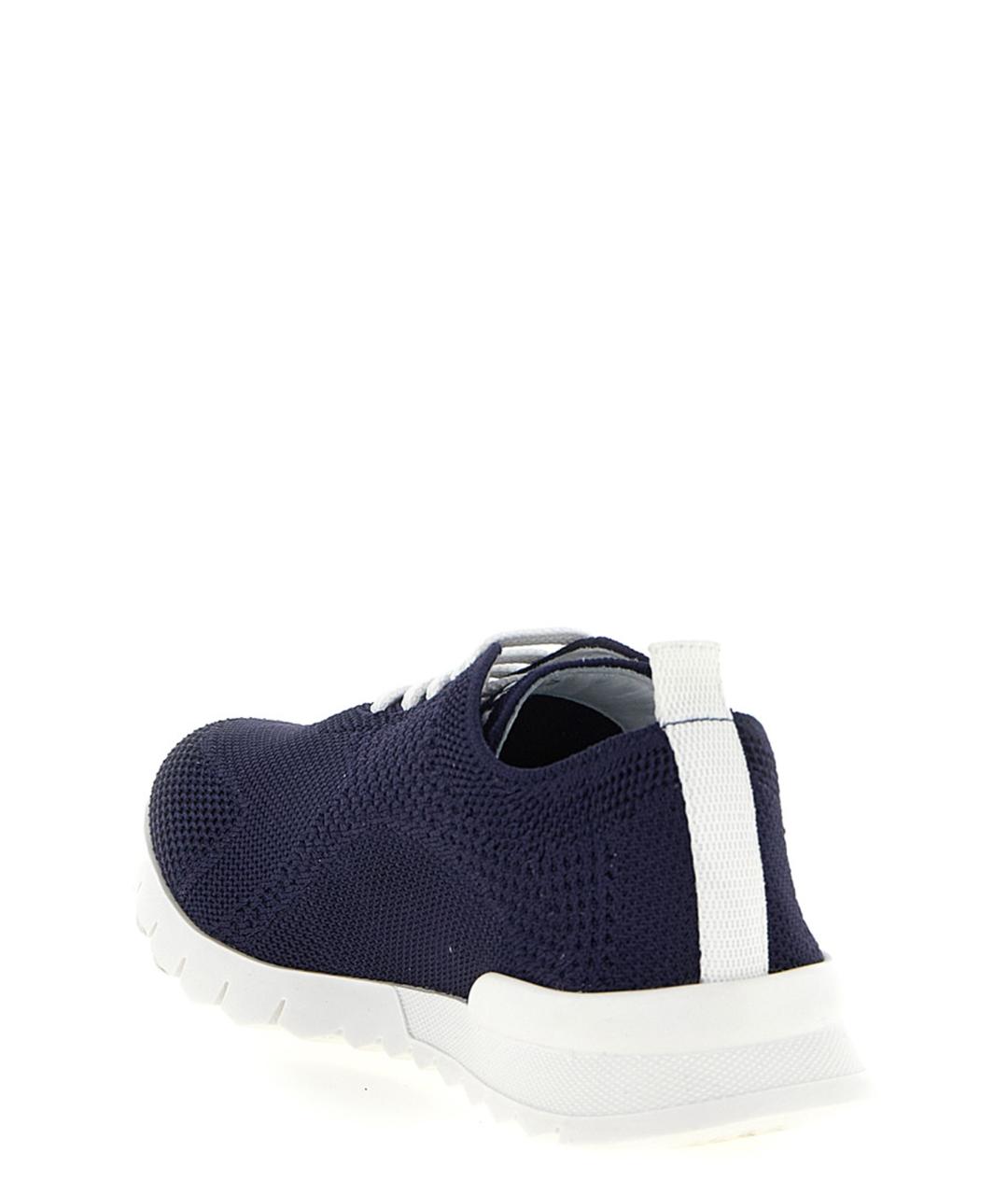 KITON Синие текстильные низкие кроссовки / кеды, фото 3