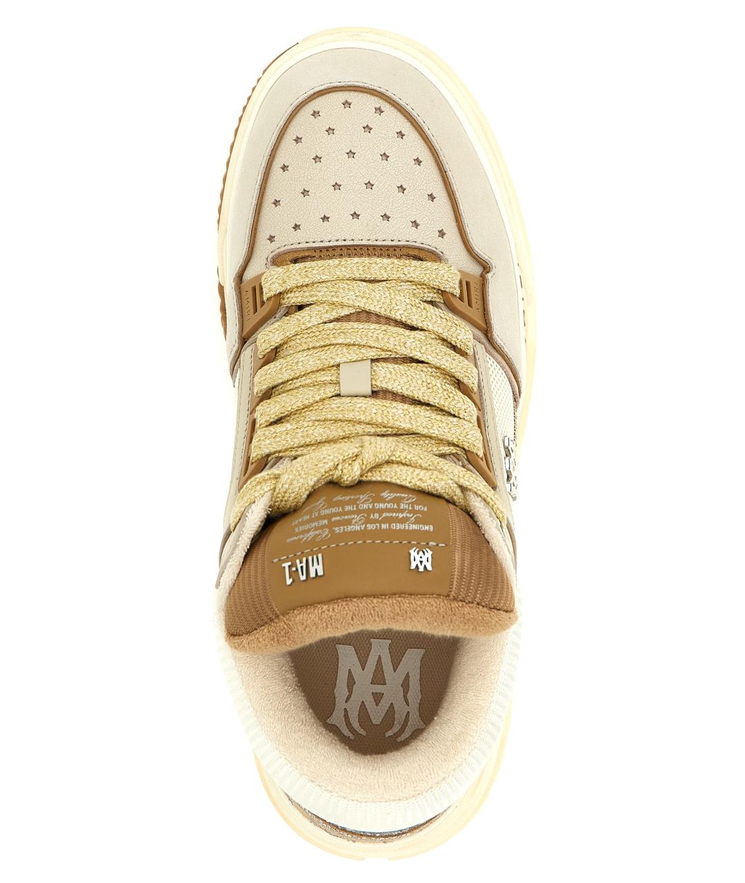 AMIRI Бежевые кожаные кроссовки, фото 4