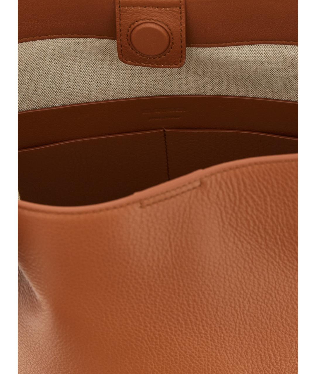 JIL SANDER Коричневая кожаная сумка через плечо, фото 4