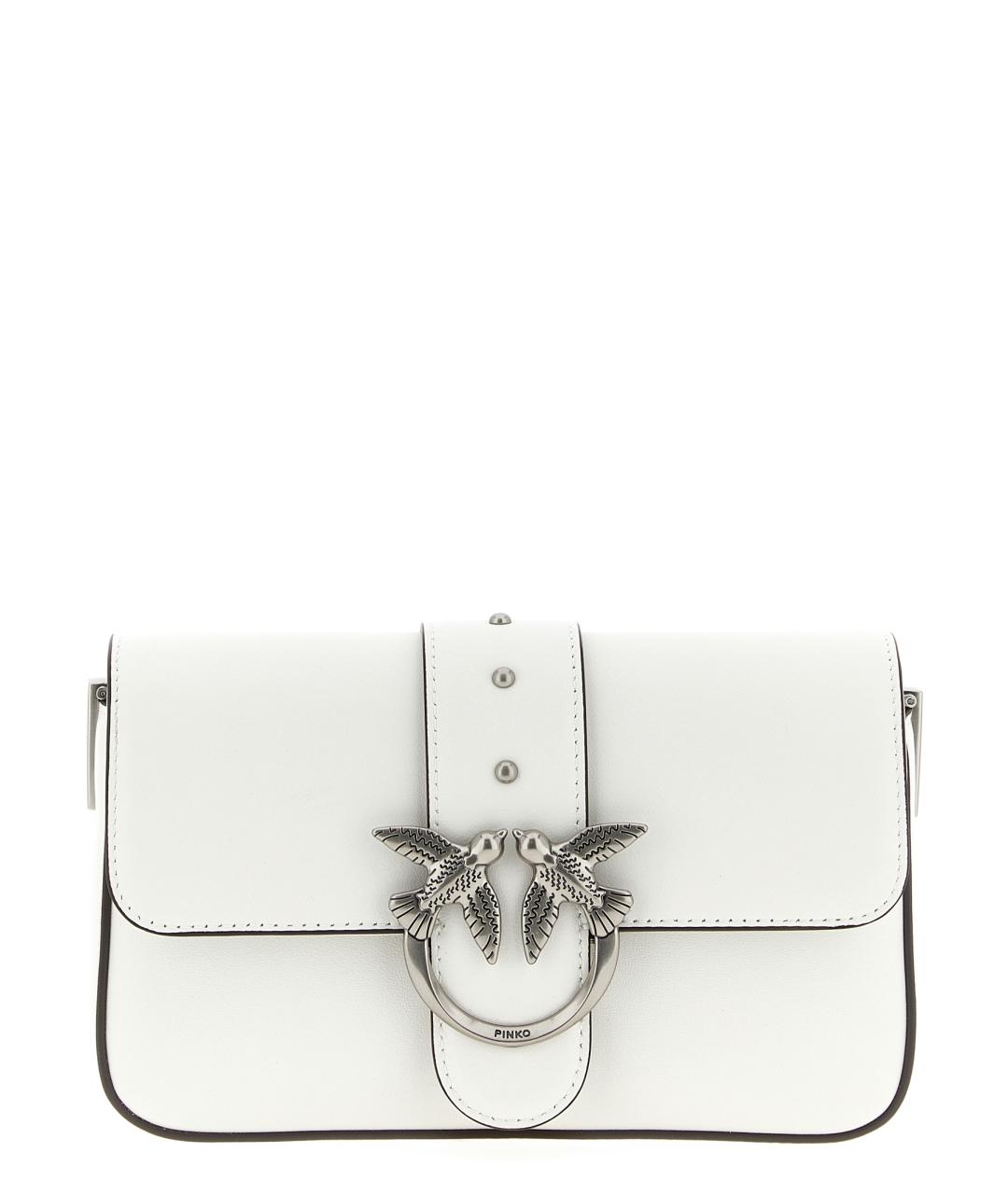 PINKO Белая кожаная сумка через плечо, фото 1