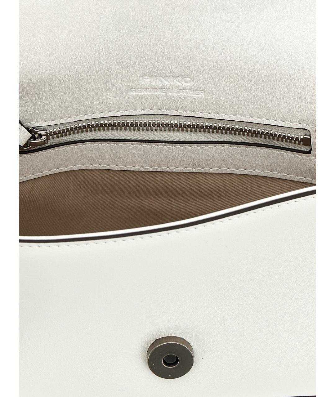 PINKO Белая кожаная сумка через плечо, фото 5