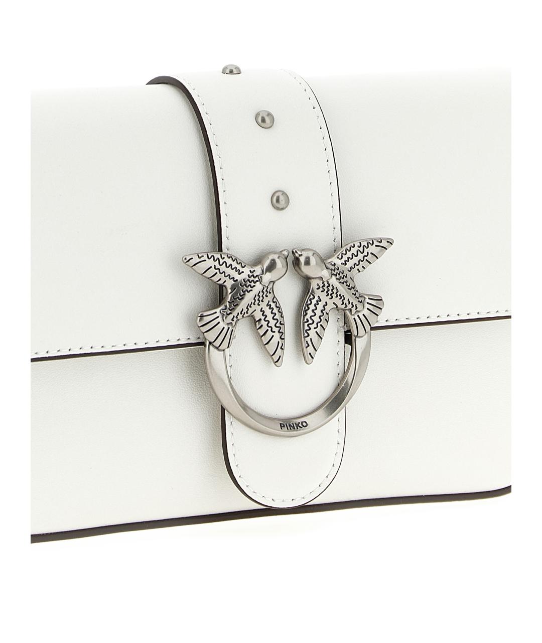 PINKO Белая кожаная сумка через плечо, фото 4