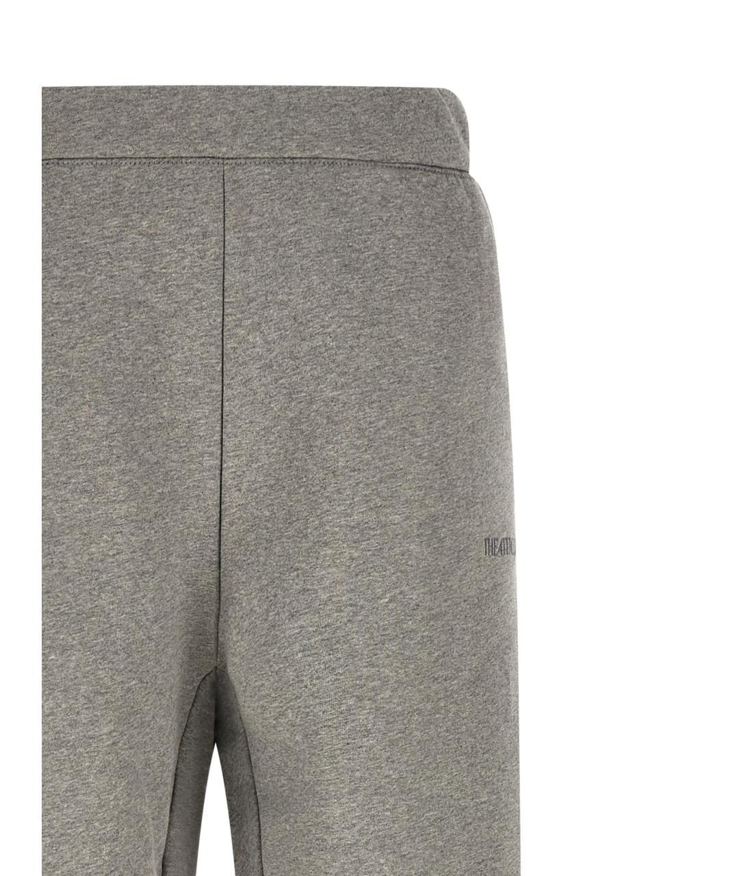 THE ATTICO Серые хлопковые прямые брюки, фото 3