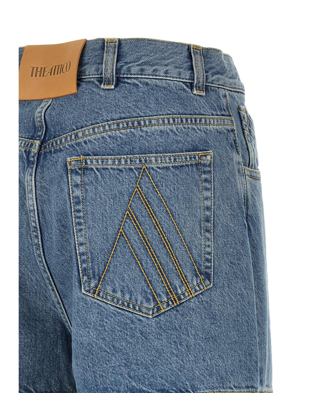 THE ATTICO Голубые хлопковые прямые джинсы, фото 4