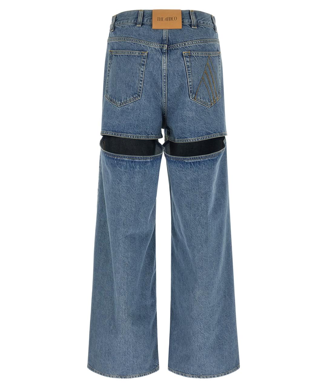 THE ATTICO Голубые хлопковые прямые джинсы, фото 2