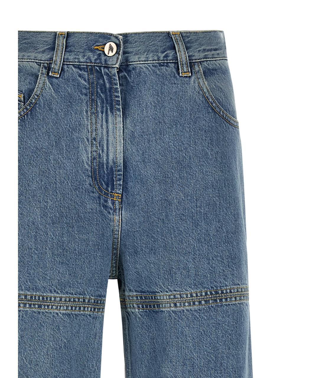 THE ATTICO Голубые хлопковые прямые джинсы, фото 3