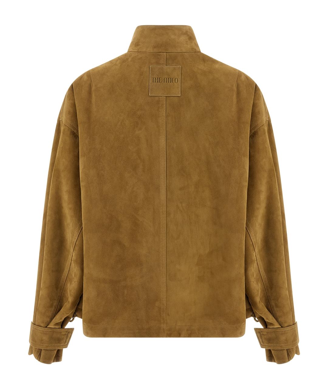 THE ATTICO Бежевая кожаная куртка, фото 2