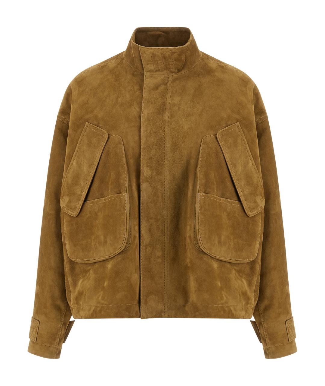 THE ATTICO Бежевая кожаная куртка, фото 1