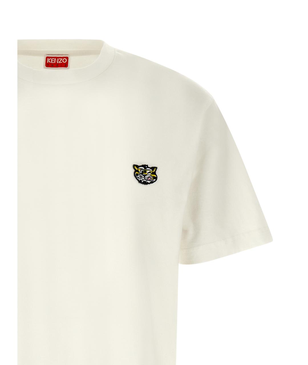 KENZO Белая хлопковая футболка, фото 3