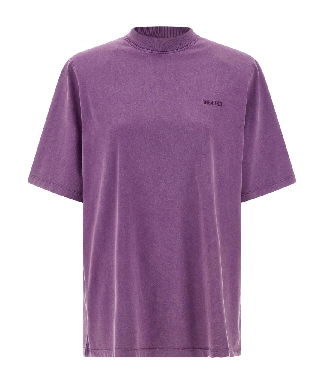 THE ATTICO Фиолетовая хлопковая футболка, фото 1