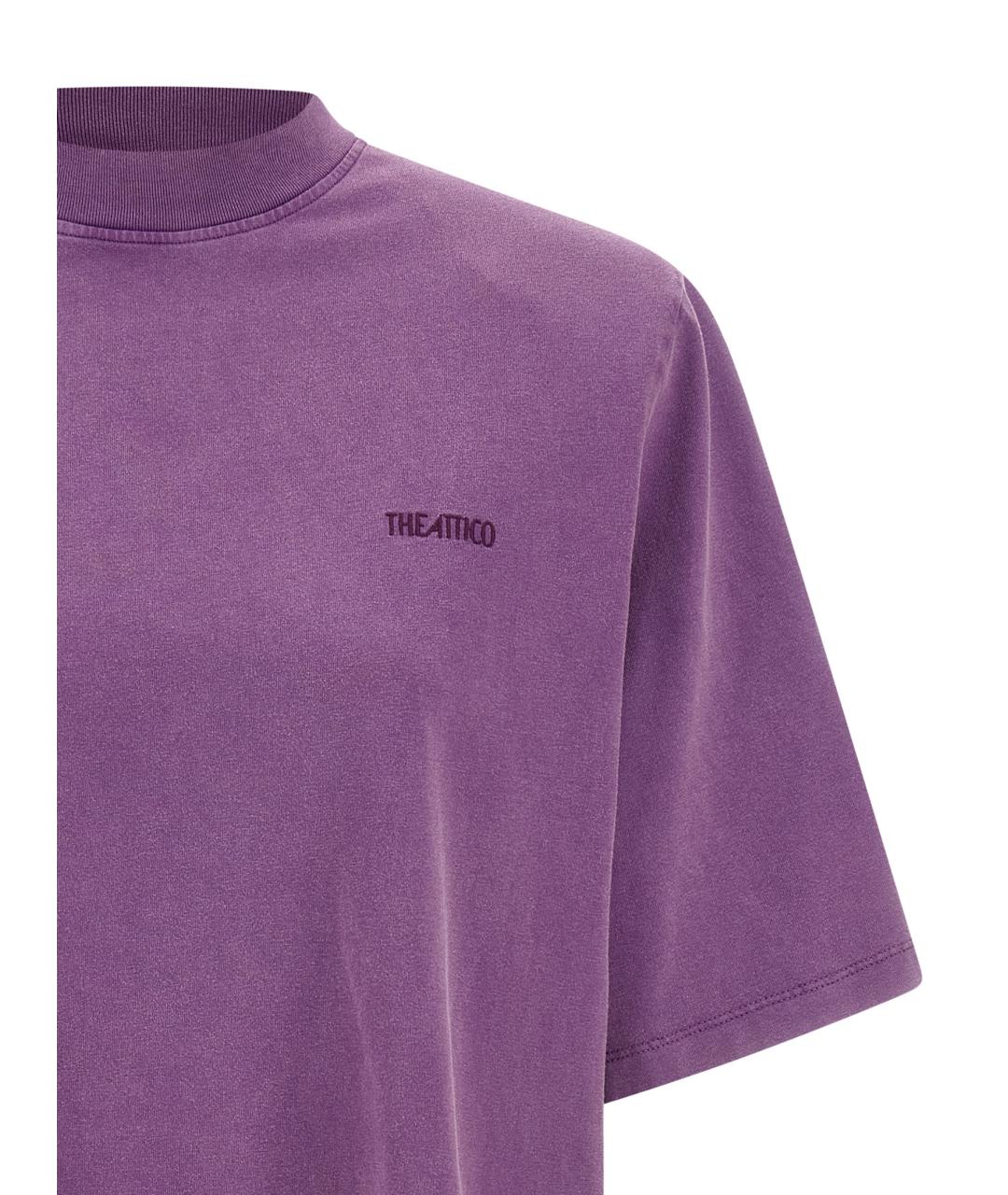 THE ATTICO Фиолетовая хлопковая футболка, фото 3