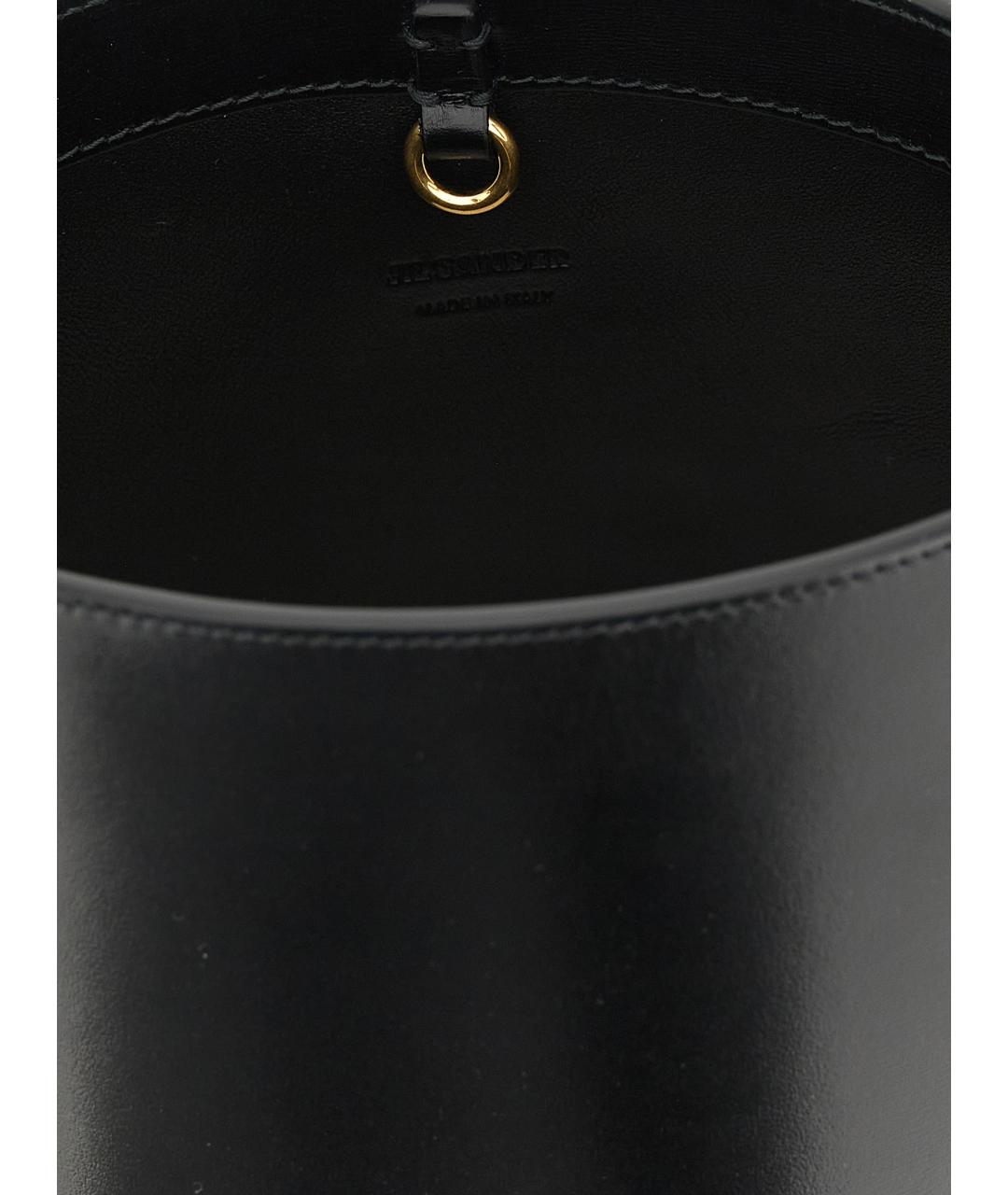 JIL SANDER Черная кожаная сумка через плечо, фото 4