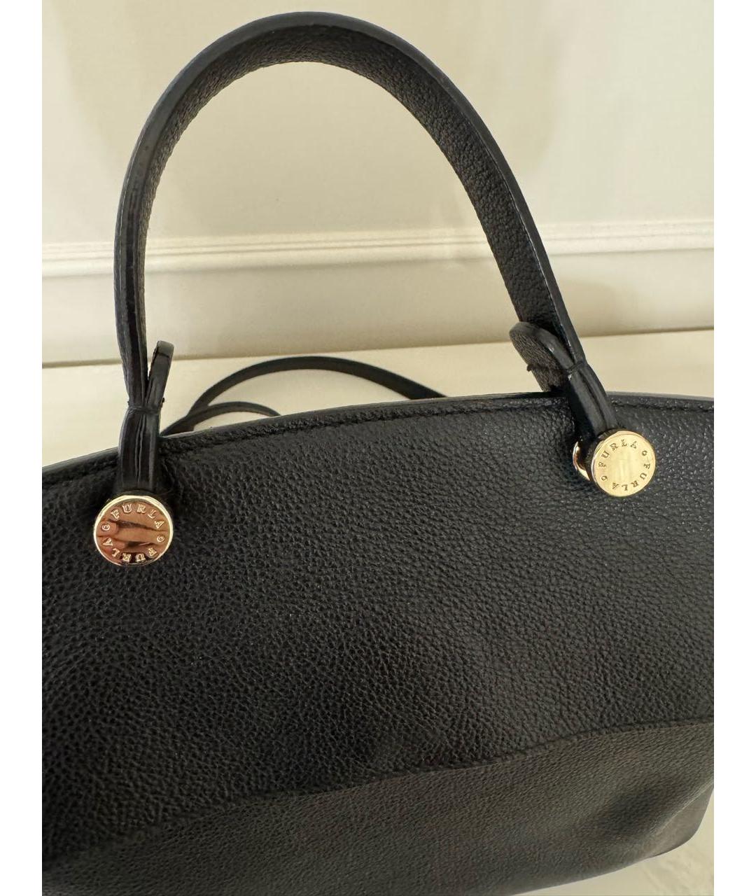 FURLA Черная кожаная сумка тоут, фото 4