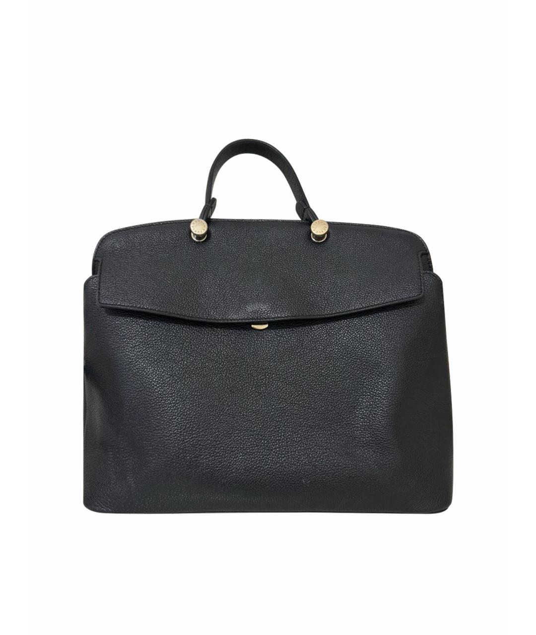 FURLA Черная кожаная сумка тоут, фото 1