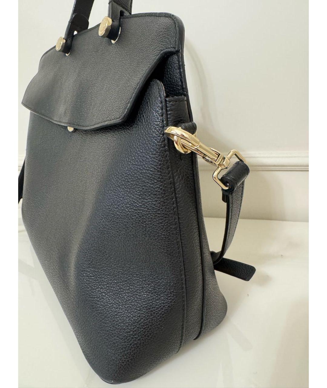 FURLA Черная кожаная сумка тоут, фото 7