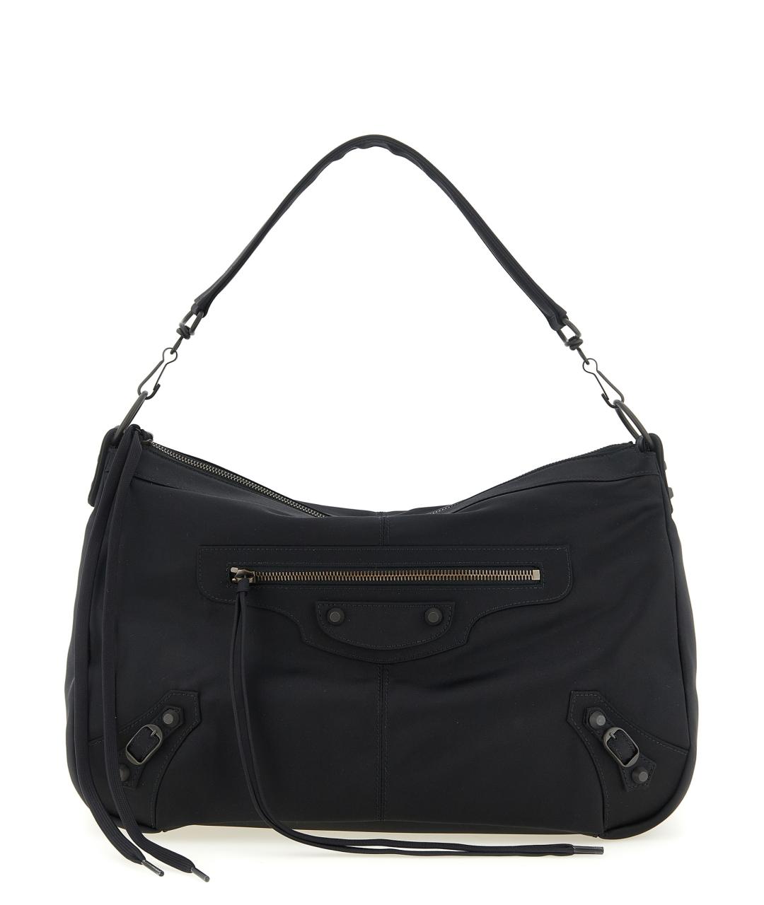 BALENCIAGA Черная тканевая сумка на плечо, фото 1