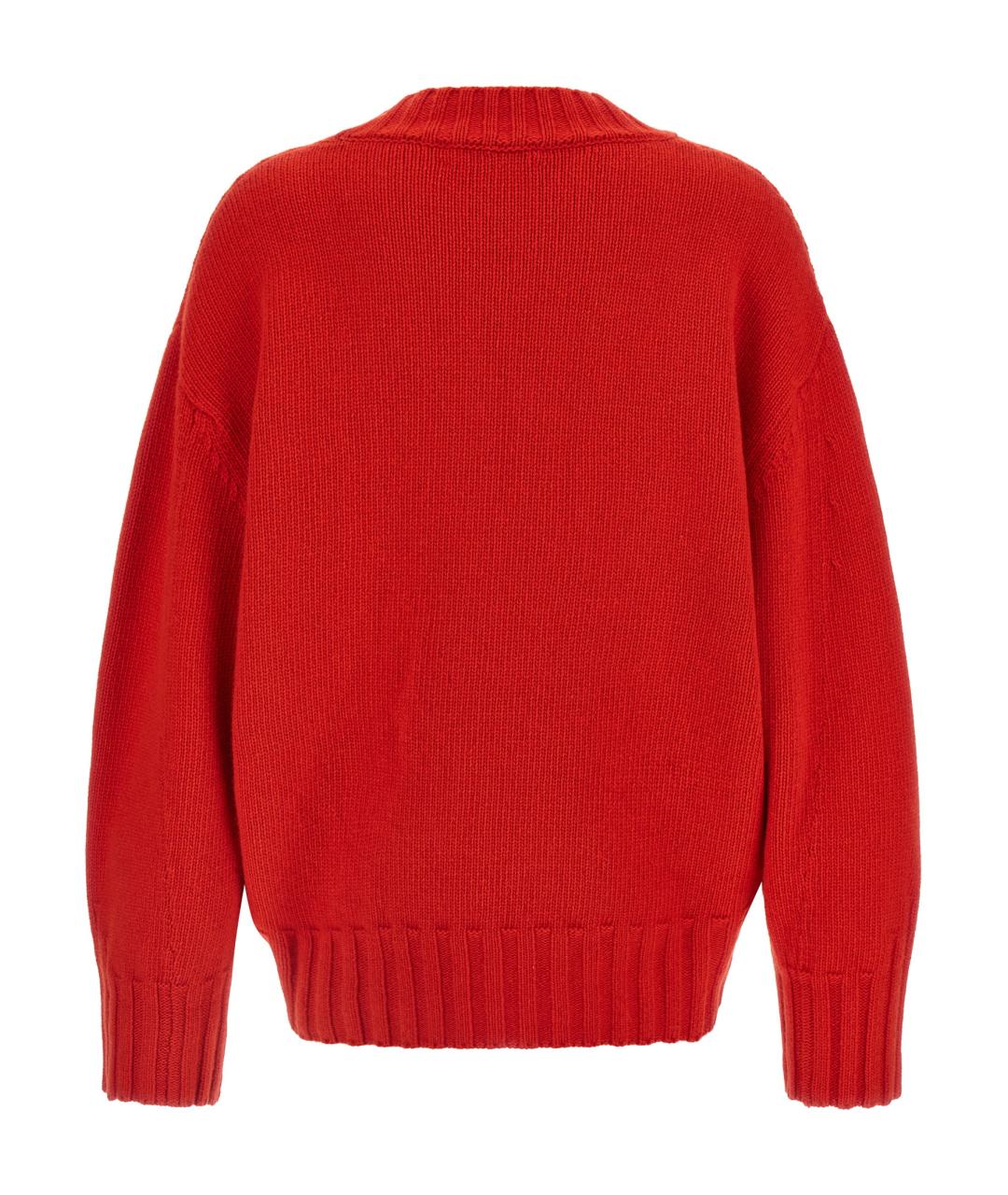 THE ATTICO Красный шерстяной кардиган, фото 2