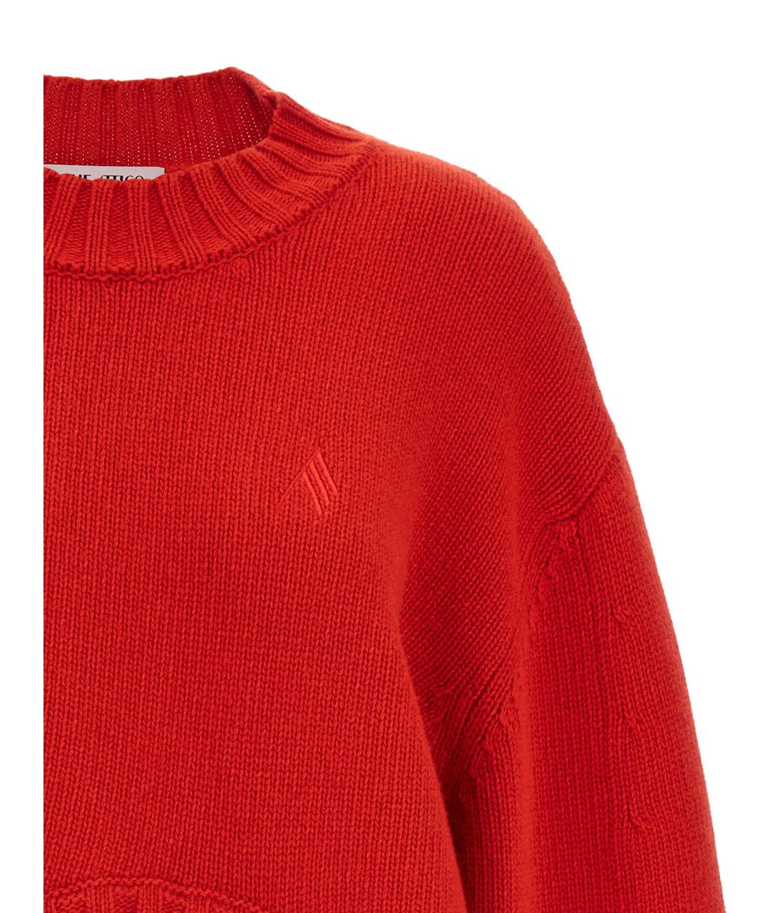 THE ATTICO Красный шерстяной кардиган, фото 3