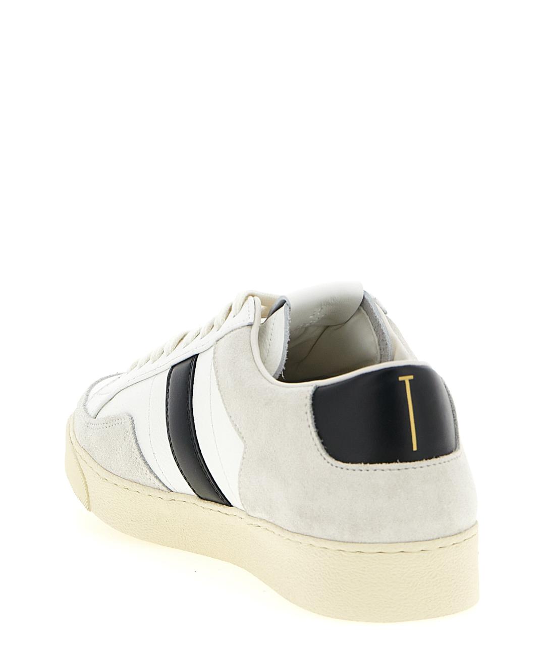 TOM FORD Белые кожаные низкие кроссовки / кеды, фото 3