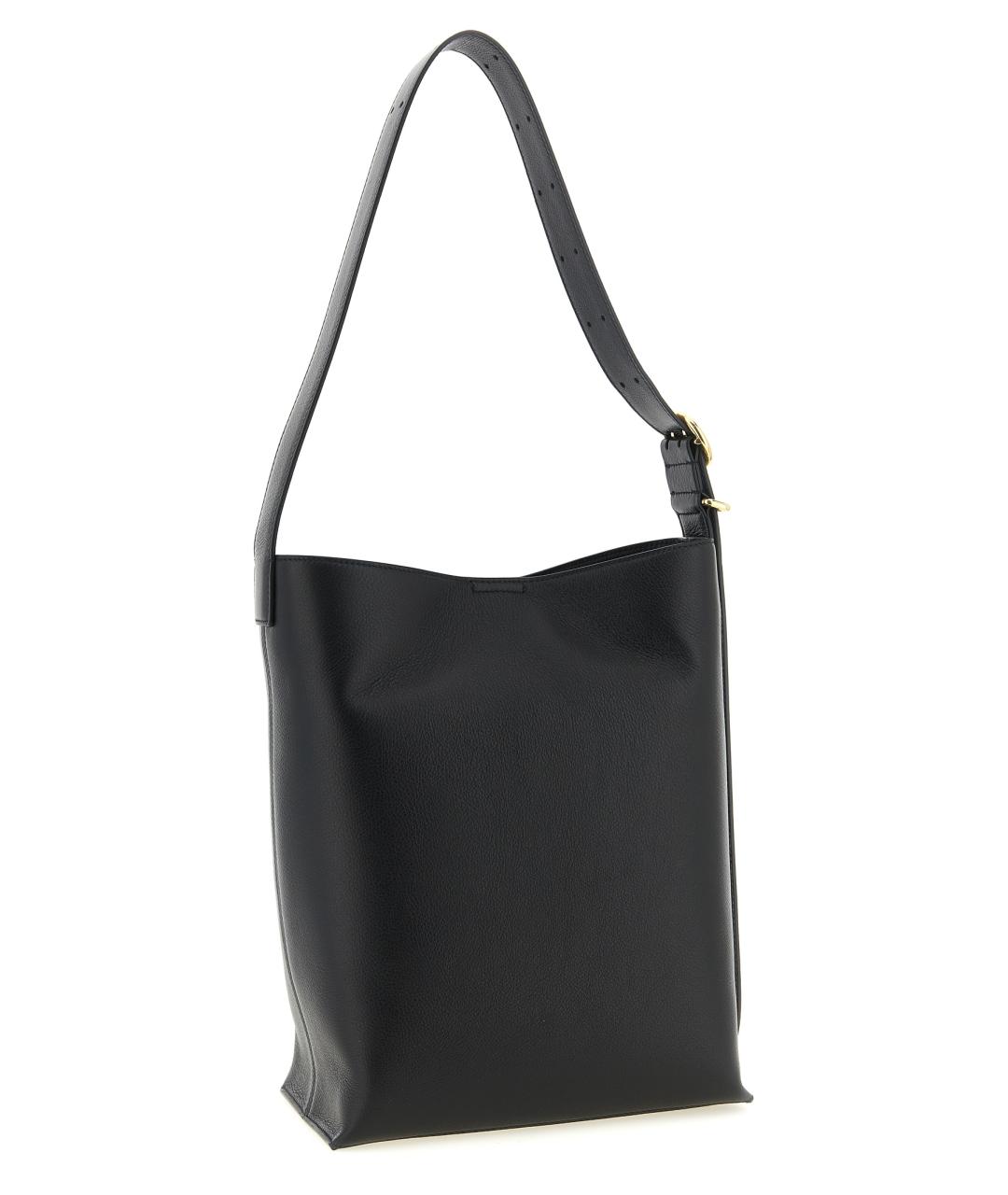 JIL SANDER Черная кожаная сумка через плечо, фото 2