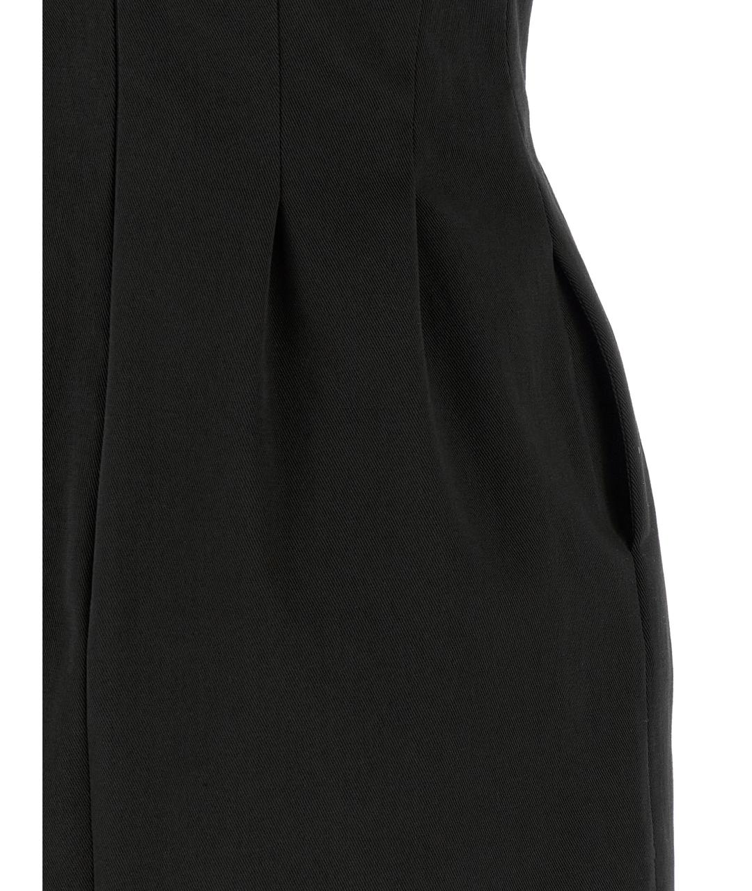 ELISABETTA FRANCHI Черное хлопковое вечернее платье, фото 4