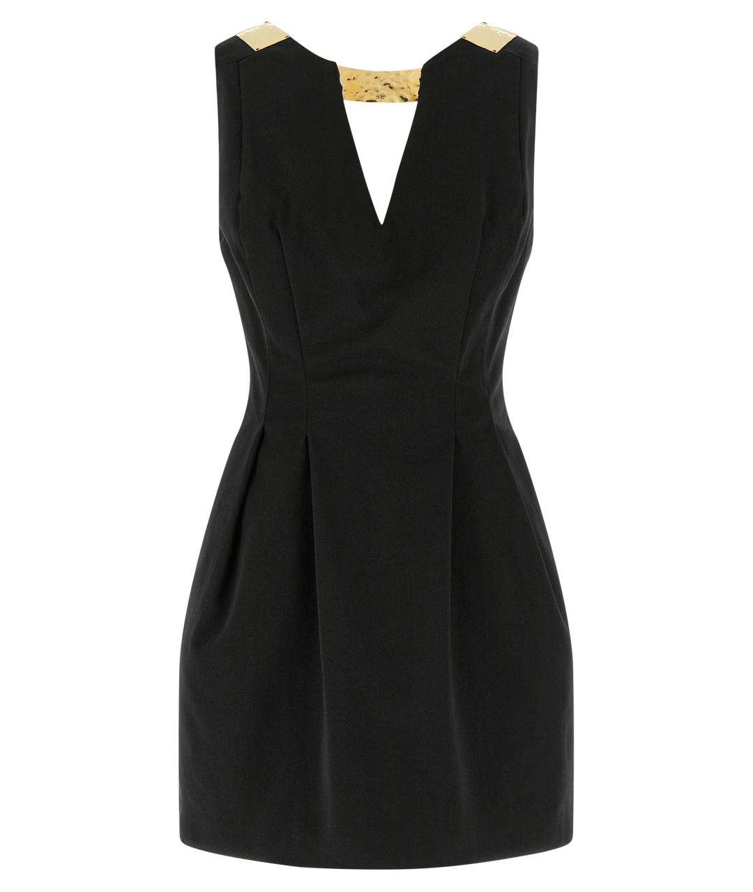 ELISABETTA FRANCHI Черное хлопковое вечернее платье, фото 1