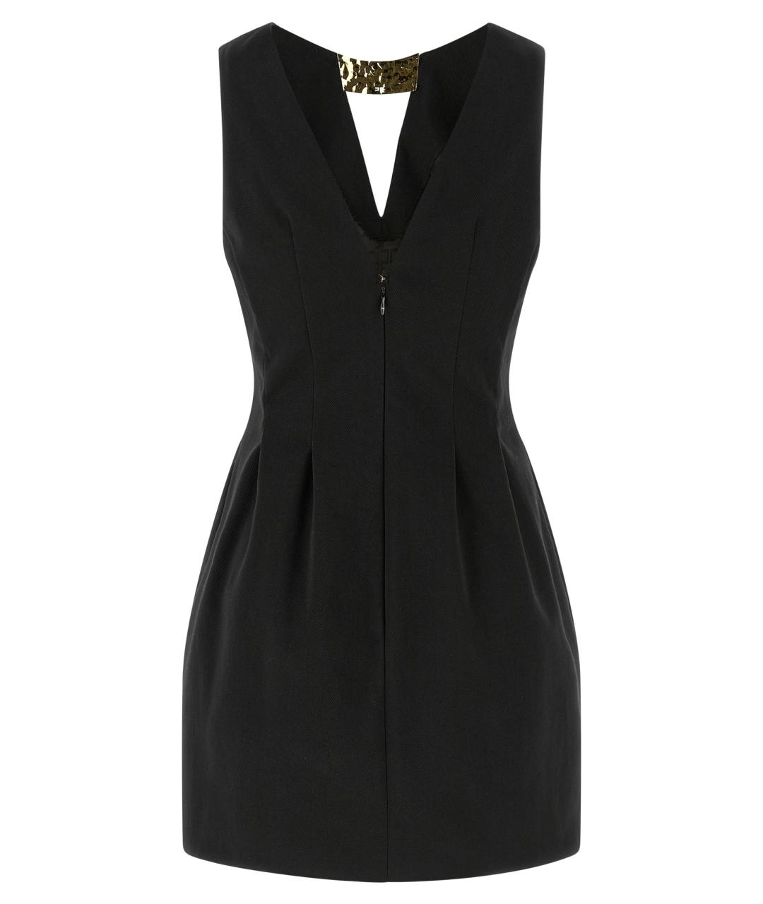 ELISABETTA FRANCHI Черное хлопковое вечернее платье, фото 2