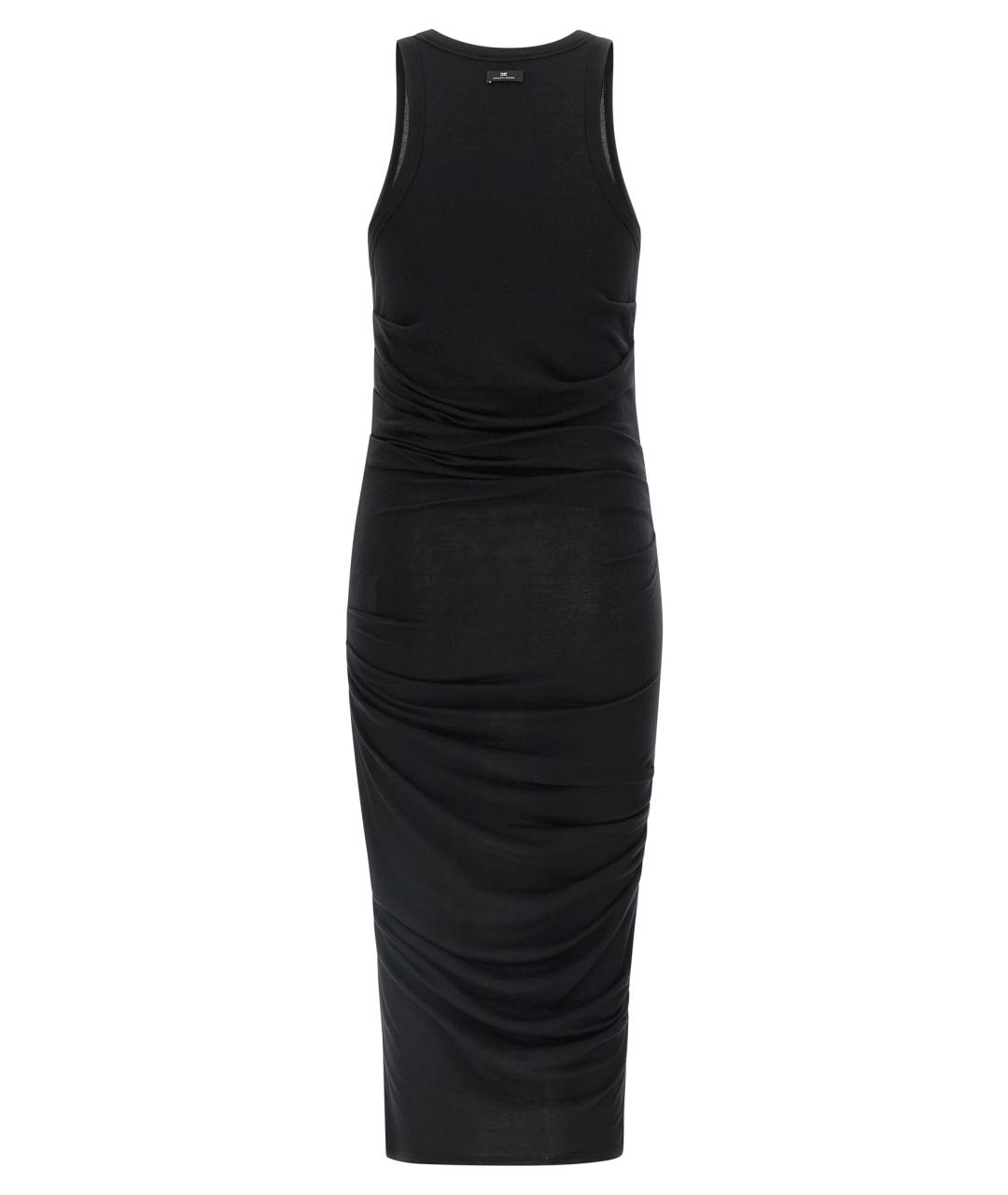 ELISABETTA FRANCHI Черное вискозное повседневное платье, фото 2