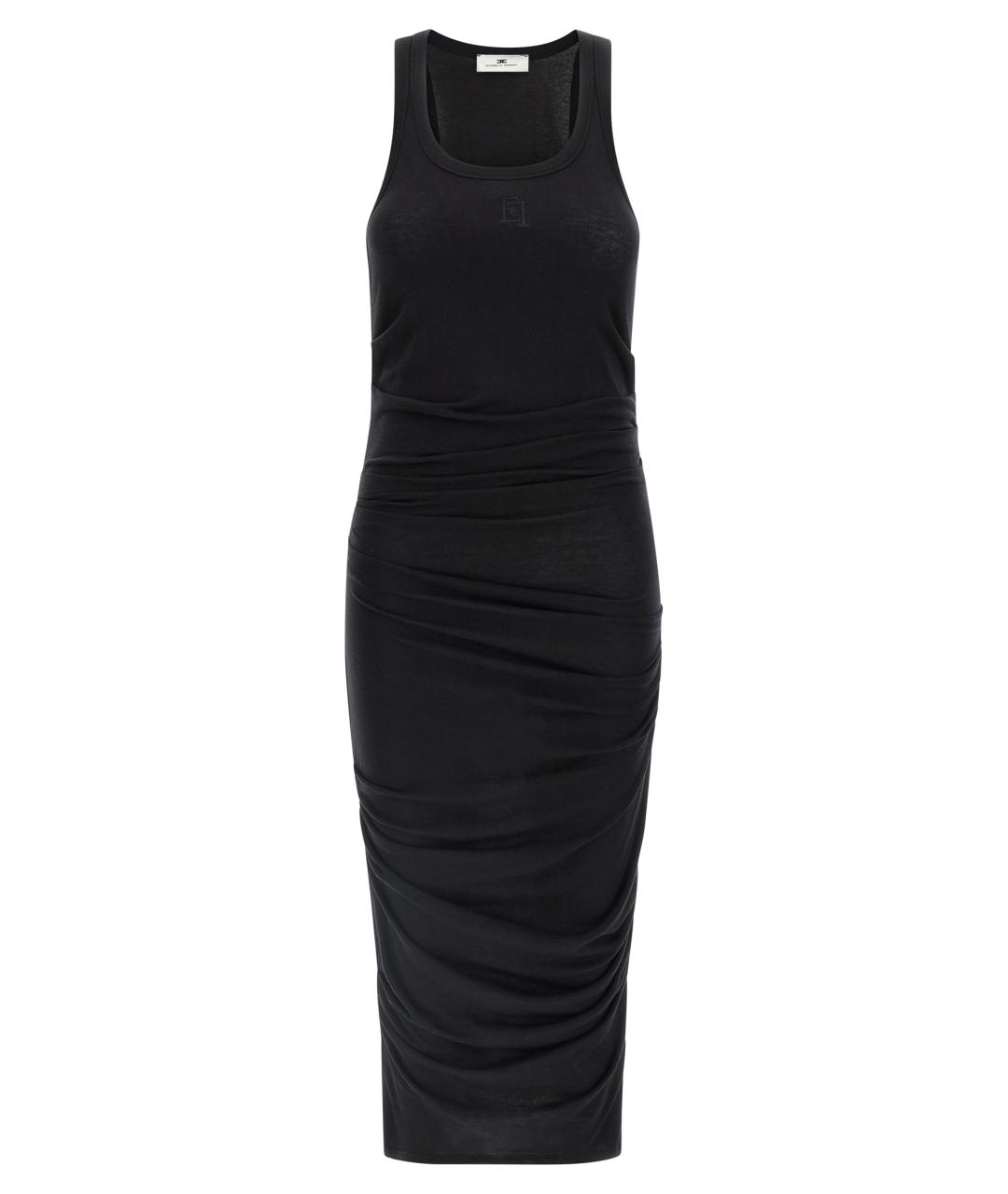 ELISABETTA FRANCHI Черное вискозное повседневное платье, фото 1