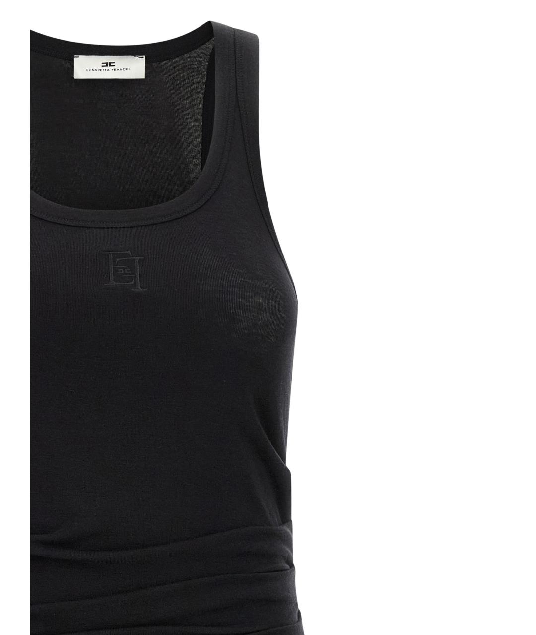 ELISABETTA FRANCHI Черное вискозное повседневное платье, фото 3