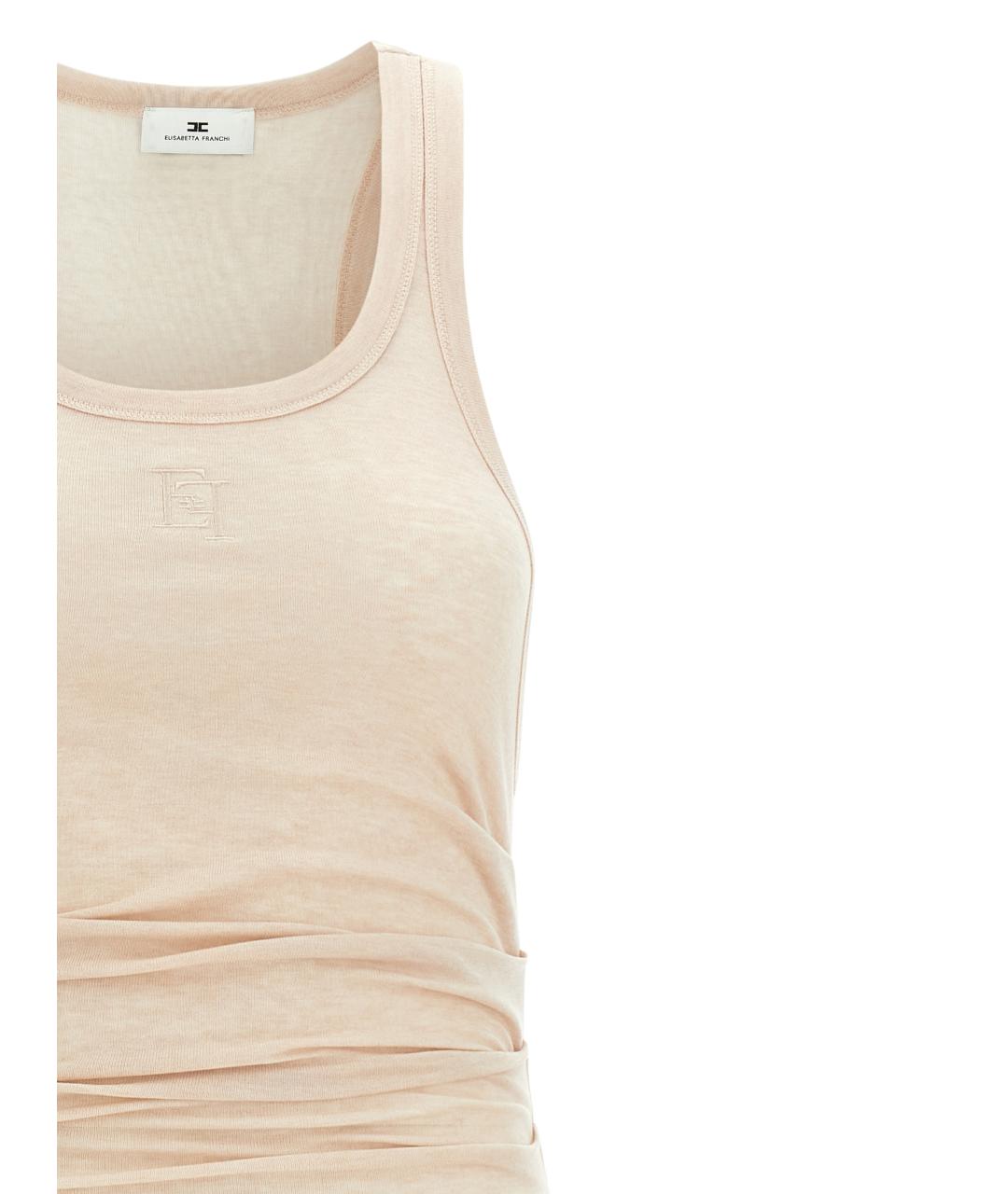 ELISABETTA FRANCHI Бежевое платье, фото 3