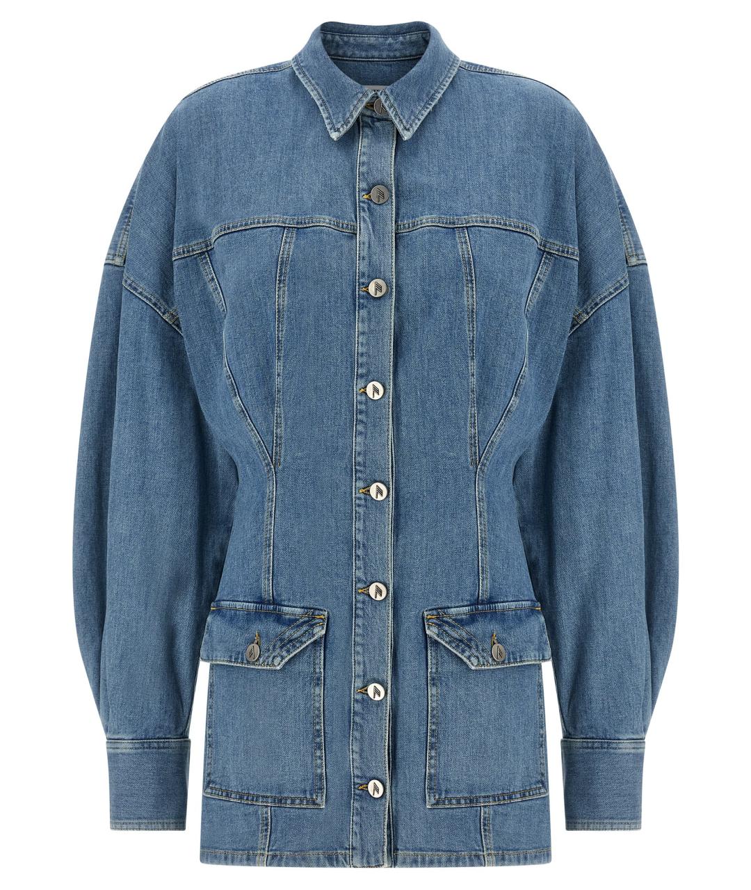 THE ATTICO Синее хлопковое повседневное платье, фото 1