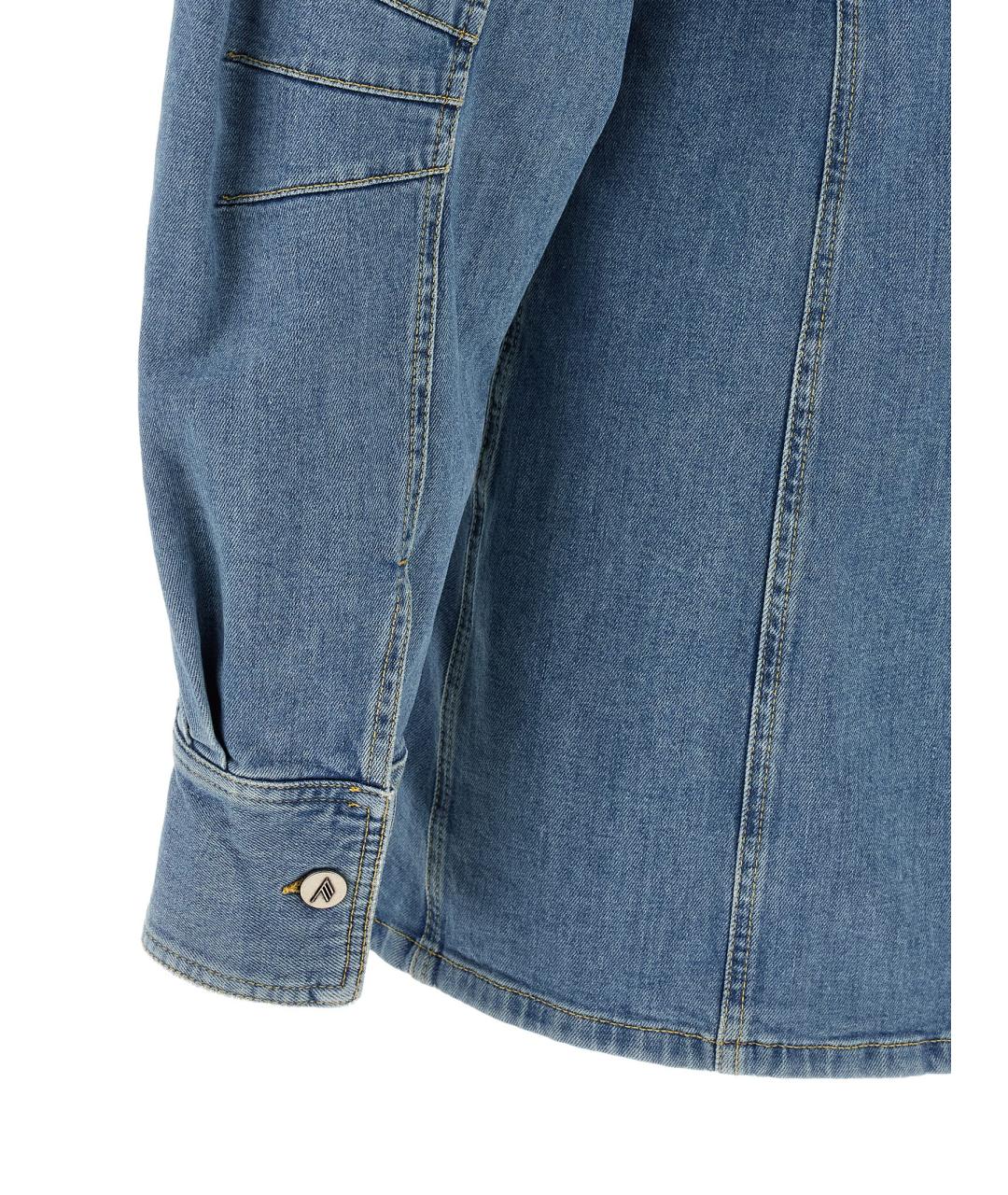 THE ATTICO Синее хлопковое повседневное платье, фото 4